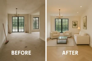 Post Construction Cleaning Before & After